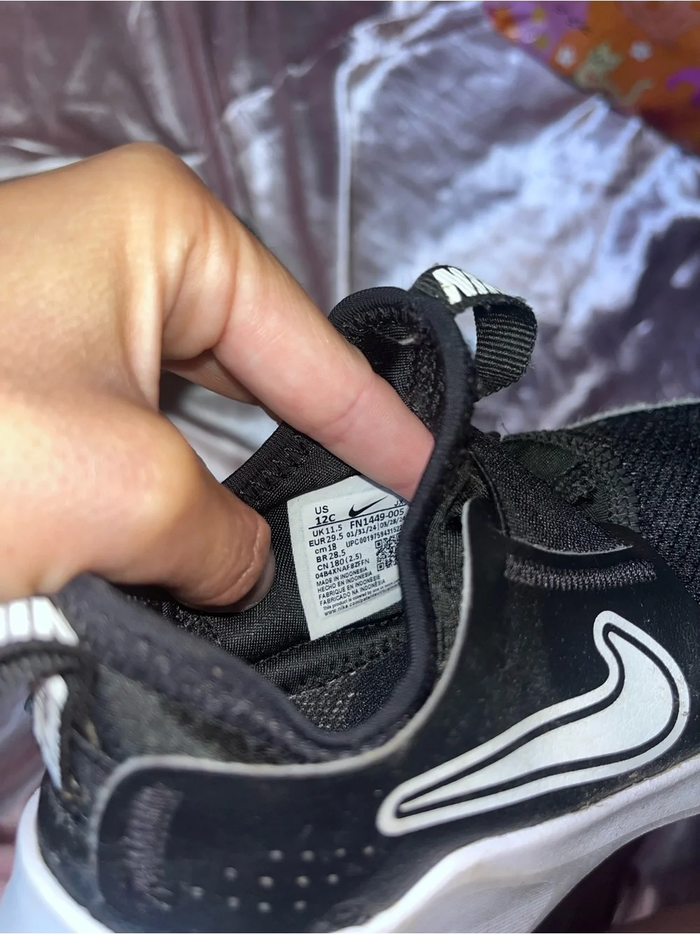 Nike Kids Black and White Slip-On Sneakers